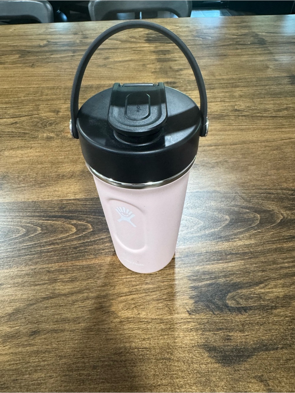 Hydro Flask Light Pink Insulated Shaker Bottle with Black Carry Lid